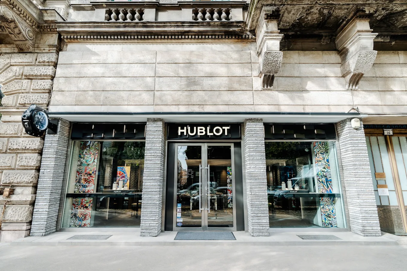 Hublot Budapešť, exteriér prodejny