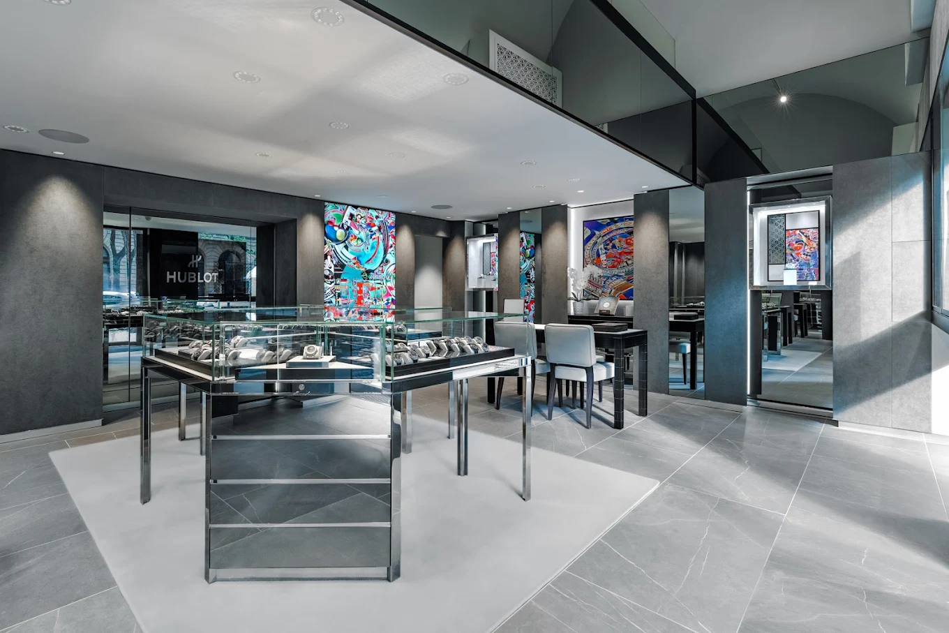 Hublot Budapešť, interiér prodejny